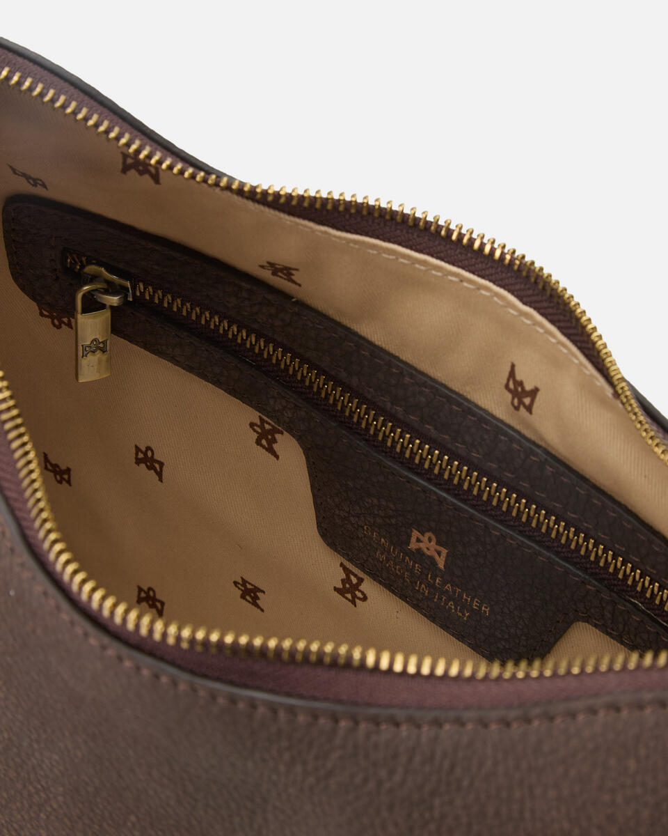 SQUARED HOBO Chocolate  - Shoulder Bags - Women's Bags - Bags - Cuoieria Fiorentina