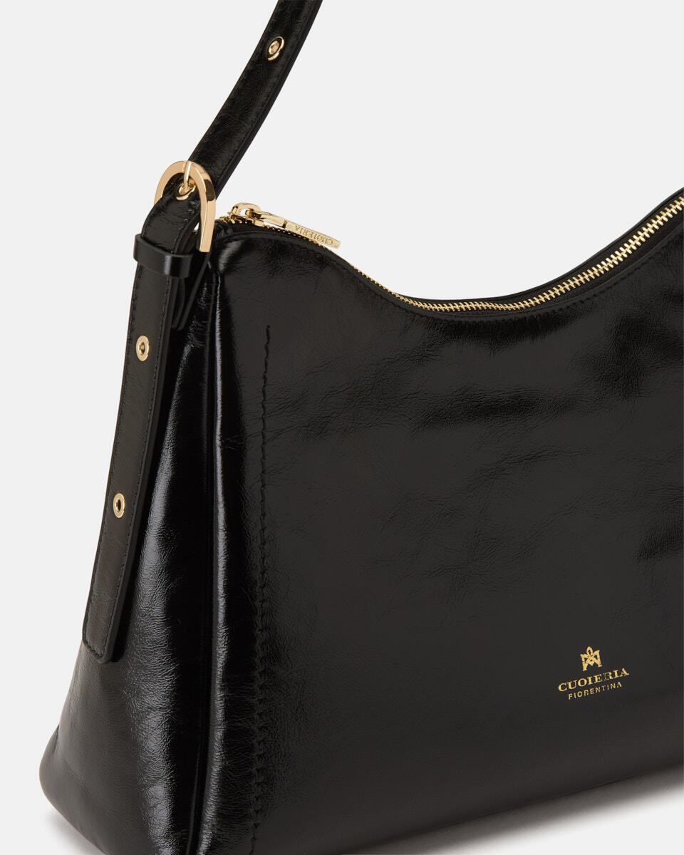 SQUARED HOBO BAG Black  - Shoulder Bags - Women's Bags - Bags - Cuoieria Fiorentina