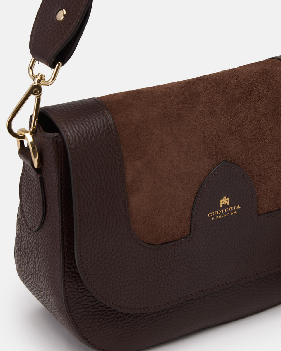 MESSENGER Chocolate  - Shoulder Bags - Women's Bags - Bags - Cuoieria Fiorentina