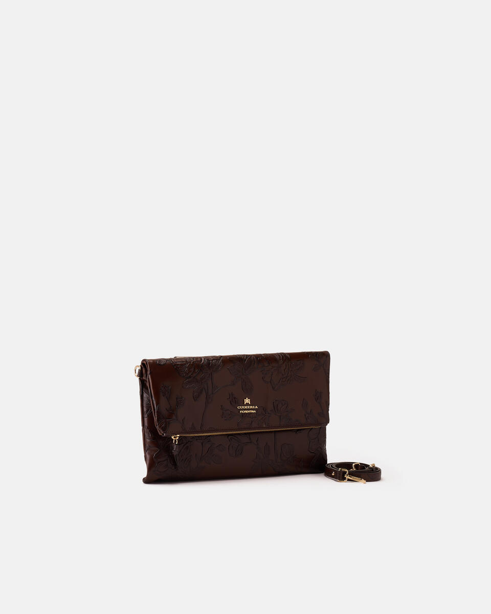 MAXI POUCH Mahogany  - Clutch Bags - Women's Bags - Bags - Cuoieria Fiorentina