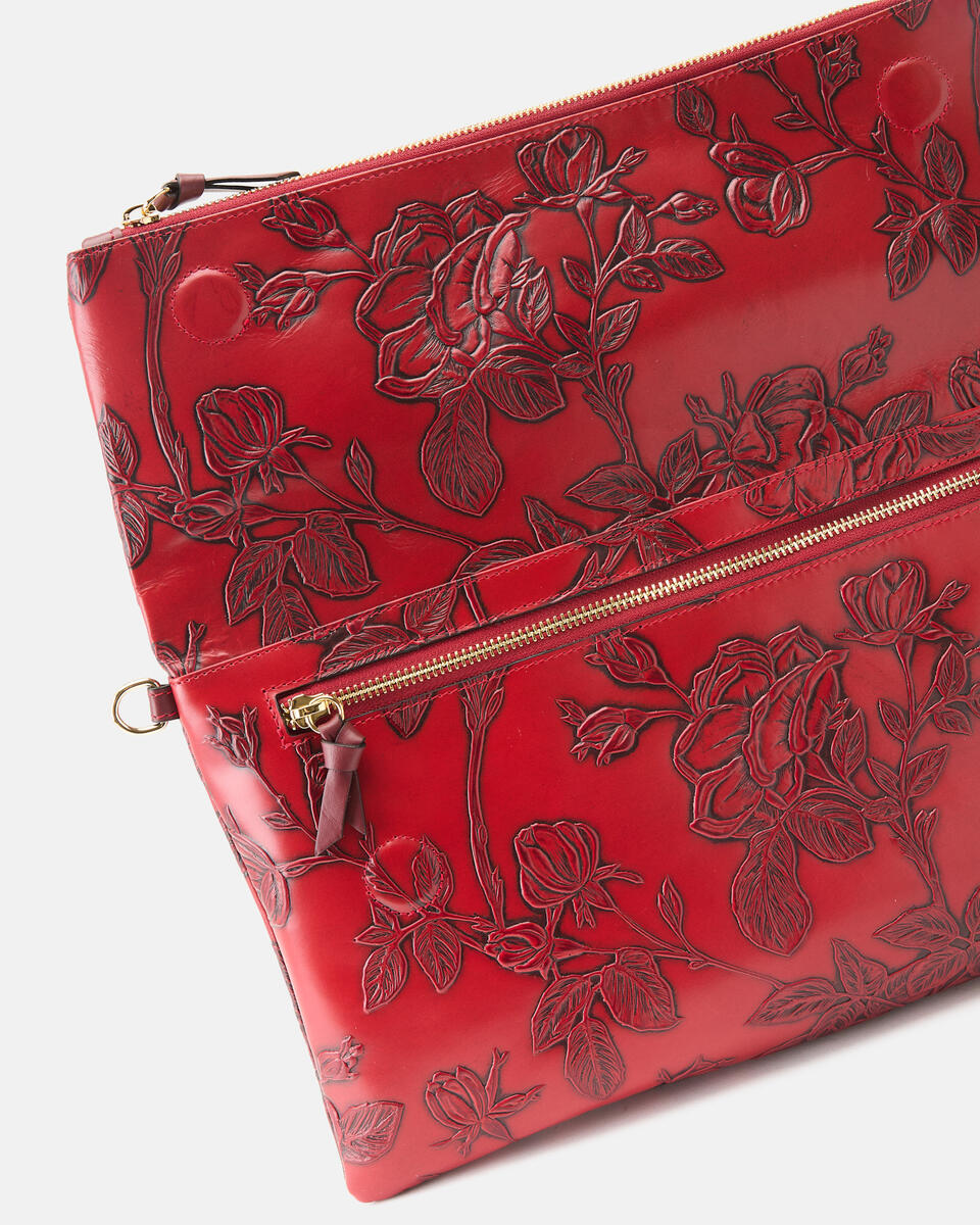 MAXI POUCH Red  - Clutch Bags - Women's Bags - Bags - Cuoieria Fiorentina