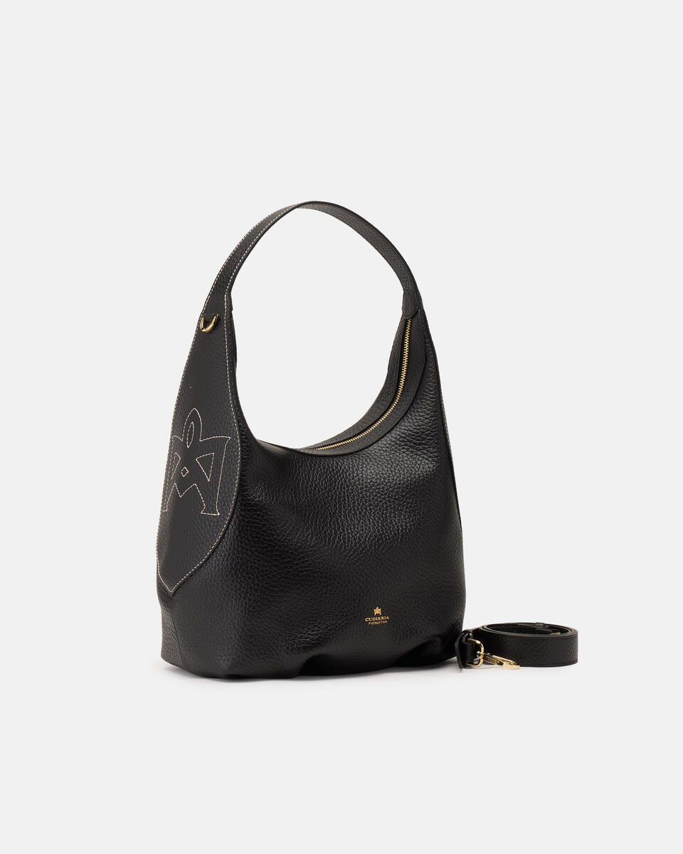 LARGE HOBO Black  - Shoulder Bags - Women's Bags - Bags - Cuoieria Fiorentina