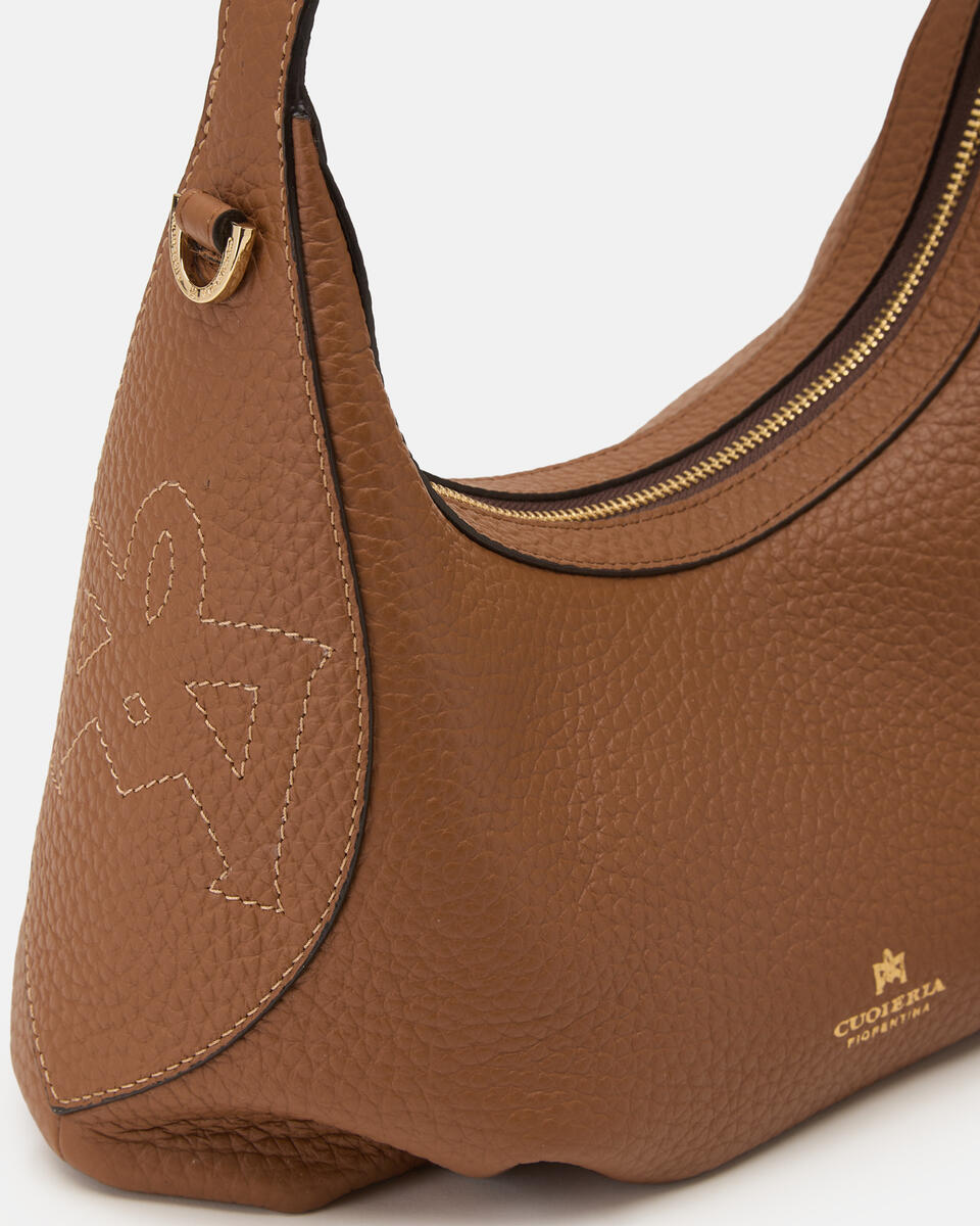 SMALL HOBO BAG Caramel  - Shoulder Bags - Women's Bags - Bags - Cuoieria Fiorentina