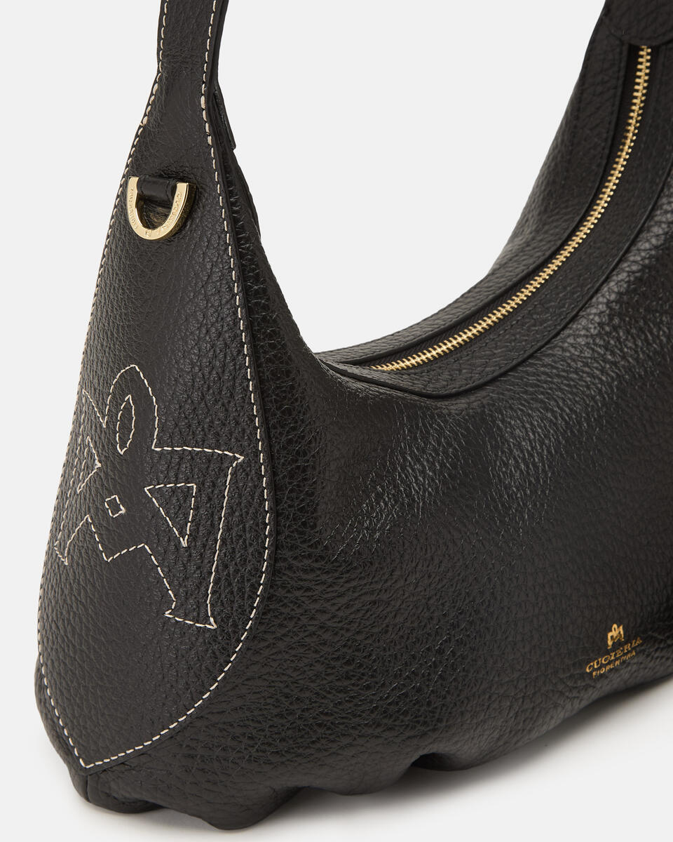 SMALL HOBO BAG Black  - Shoulder Bags - Women's Bags - Bags - Cuoieria Fiorentina