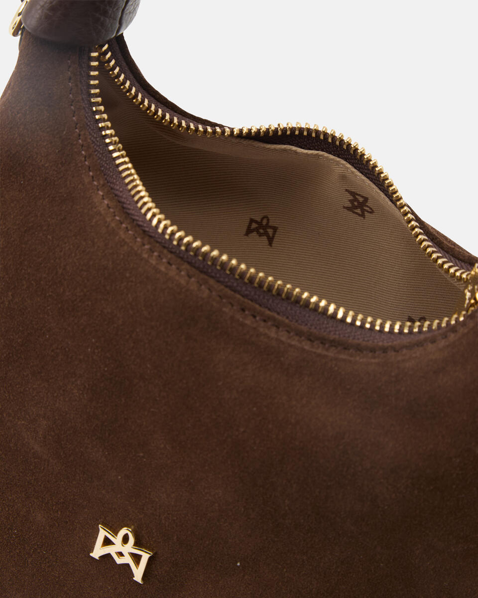 SMALL HOBO BAG Chocolate  - Tote Bags - Women's Bags - Bags - Cuoieria Fiorentina
