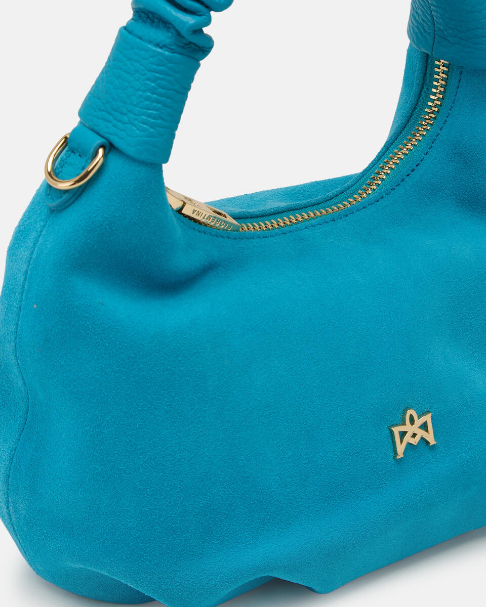 Chop small hobo Turchese  - Borse A Spalla - Borse Donna - Borse - Cuoieria Fiorentina