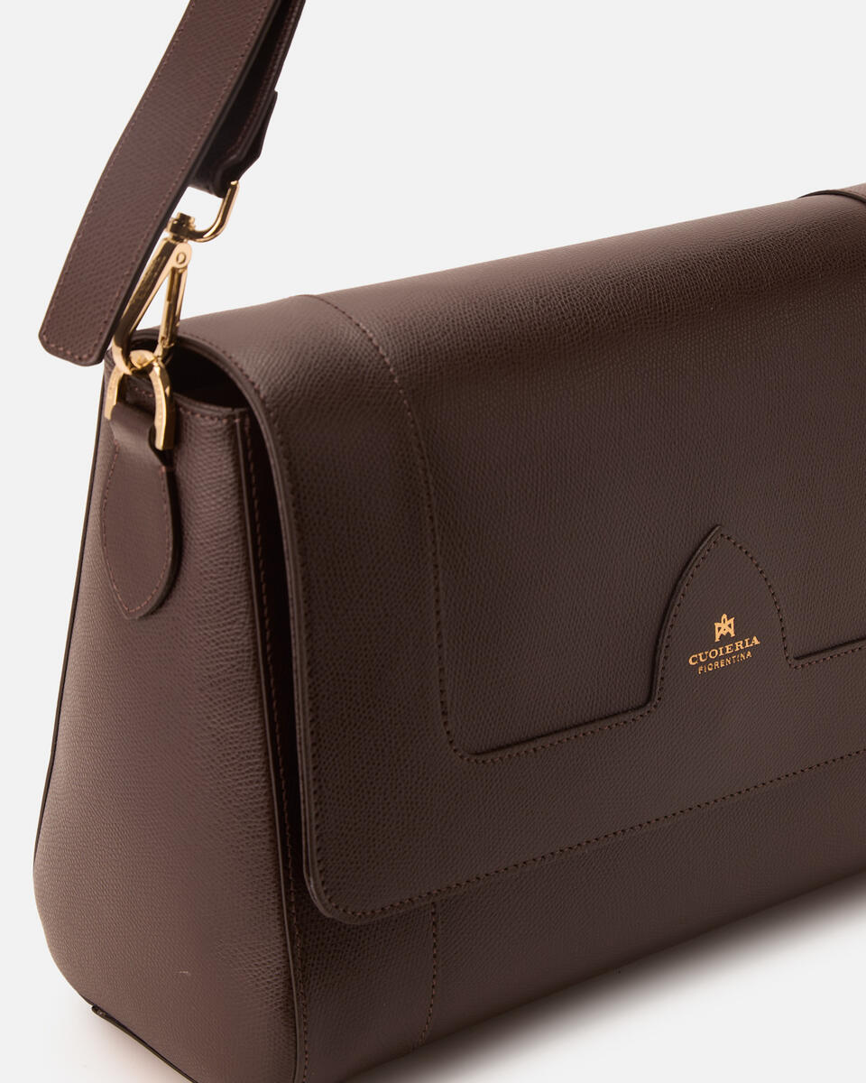 FLAP BAG Dark brown  - Shoulder Bags - Women's Bags - Bags - Cuoieria Fiorentina