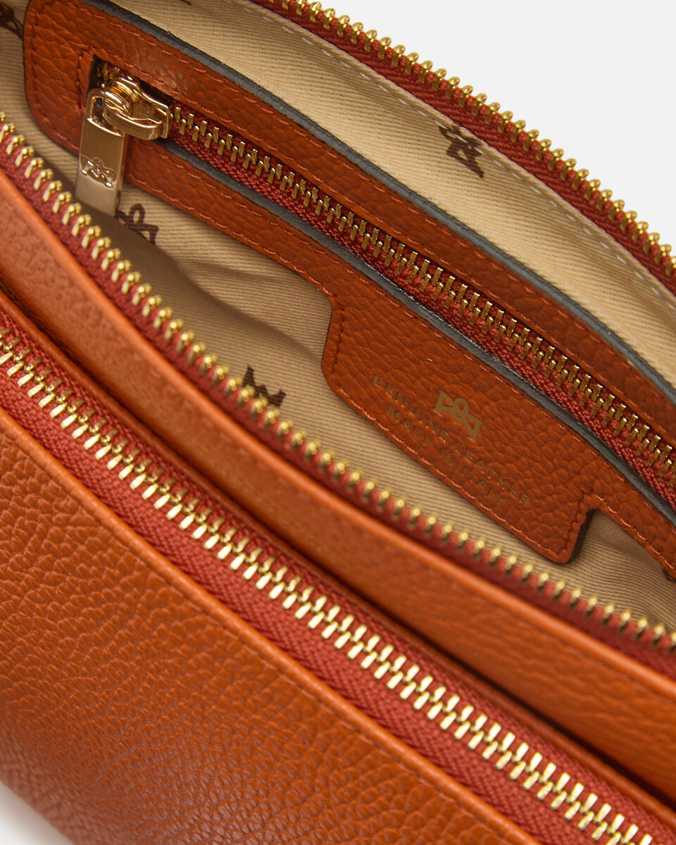 DOUBLE POUCH Orange  - Crossbody Bags - Women's Bags - Bags - Cuoieria Fiorentina