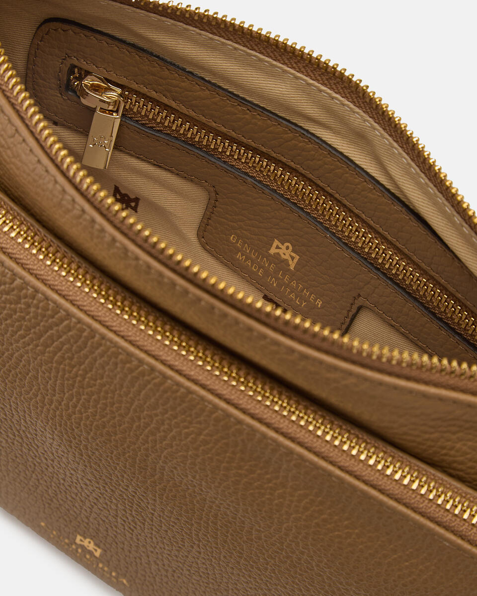 DOUBLE POUCH Desert  - Crossbody Bags - Women's Bags - Bags - Cuoieria Fiorentina