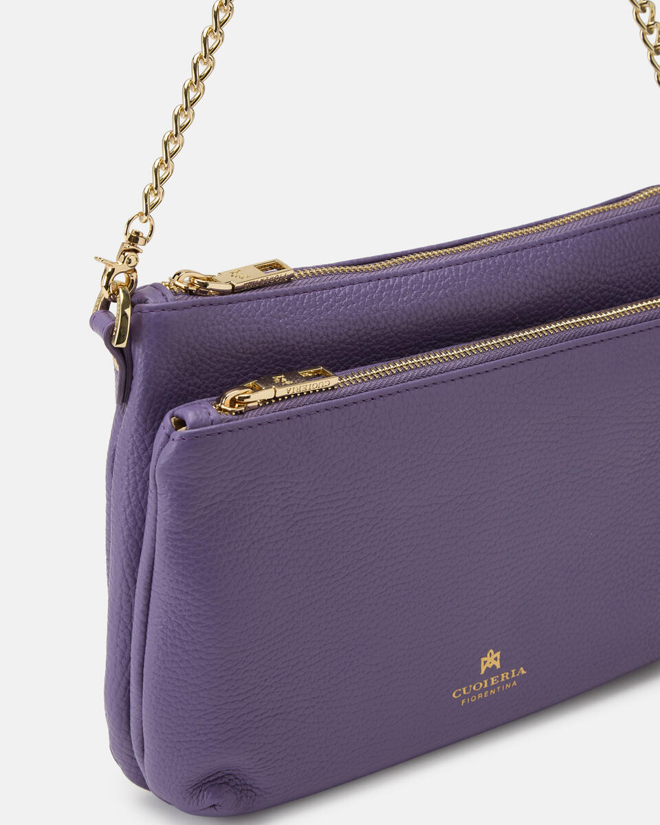 DOUBLE POUCH Lavander  - Crossbody Bags - Women's Bags - Bags - Cuoieria Fiorentina