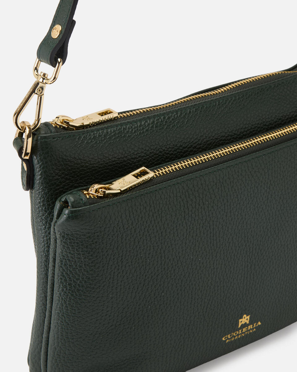 DOUBLE POUCH Moss  - Crossbody Bags - Women's Bags - Bags - Cuoieria Fiorentina