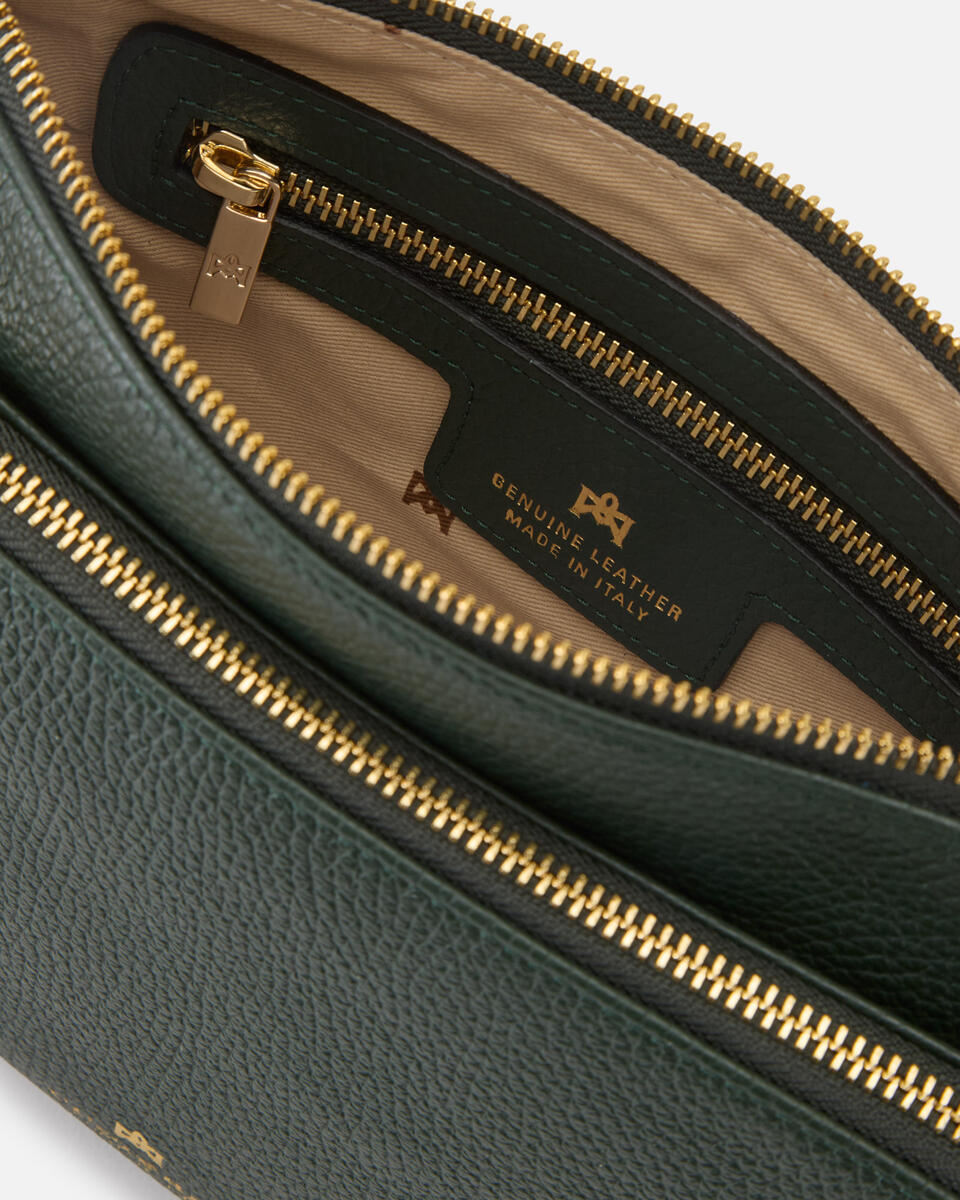 DOUBLE POUCH Moss  - Crossbody Bags - Women's Bags - Bags - Cuoieria Fiorentina