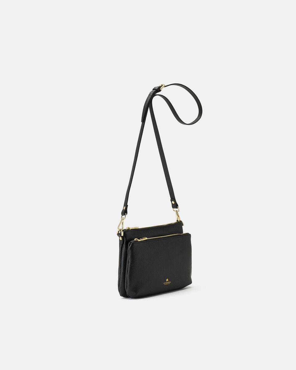 DOUBLE POUCH Black  - Crossbody Bags - Women's Bags - Bags - Cuoieria Fiorentina