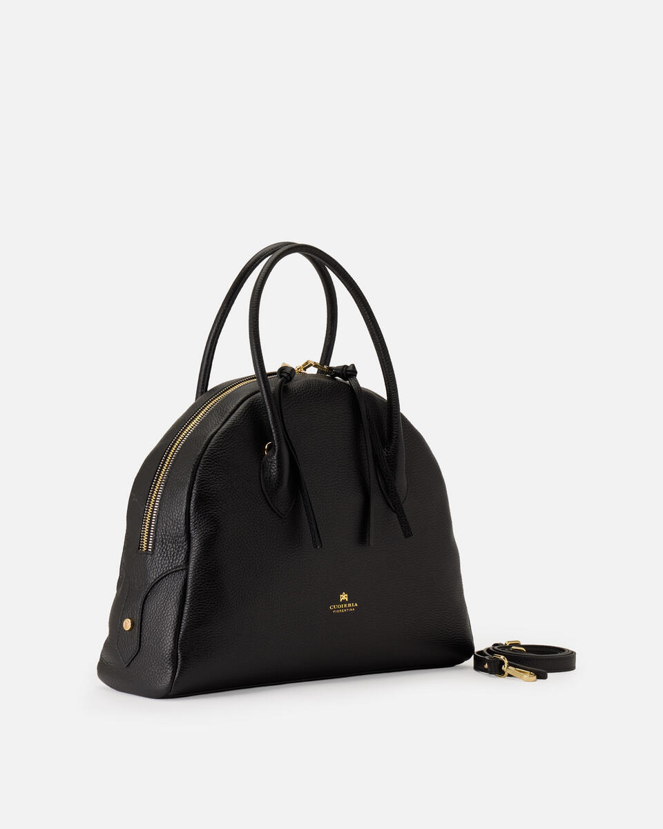 LARGE BOWLING BAG Black  - Tote Bags - Women's Bags - Bags - Cuoieria Fiorentina