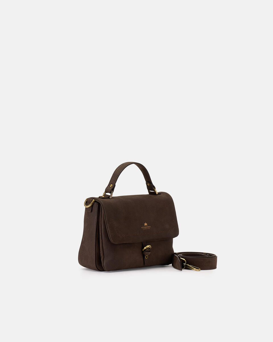 SMALL FLAP BAG Chocolate  - Messenger Bags - Women's Bags - Bags - Cuoieria Fiorentina