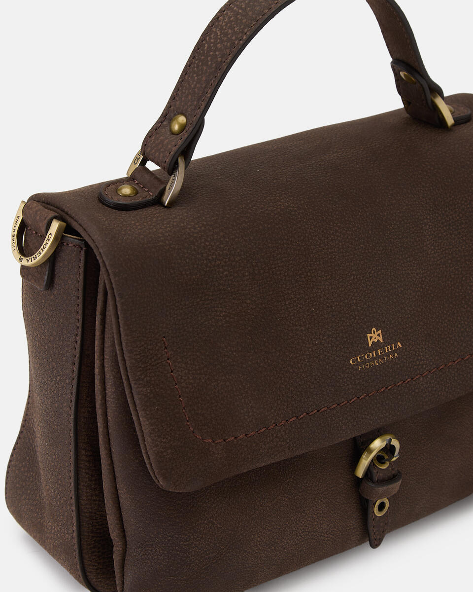 SMALL FLAP BAG Chocolate  - Messenger Bags - Women's Bags - Bags - Cuoieria Fiorentina