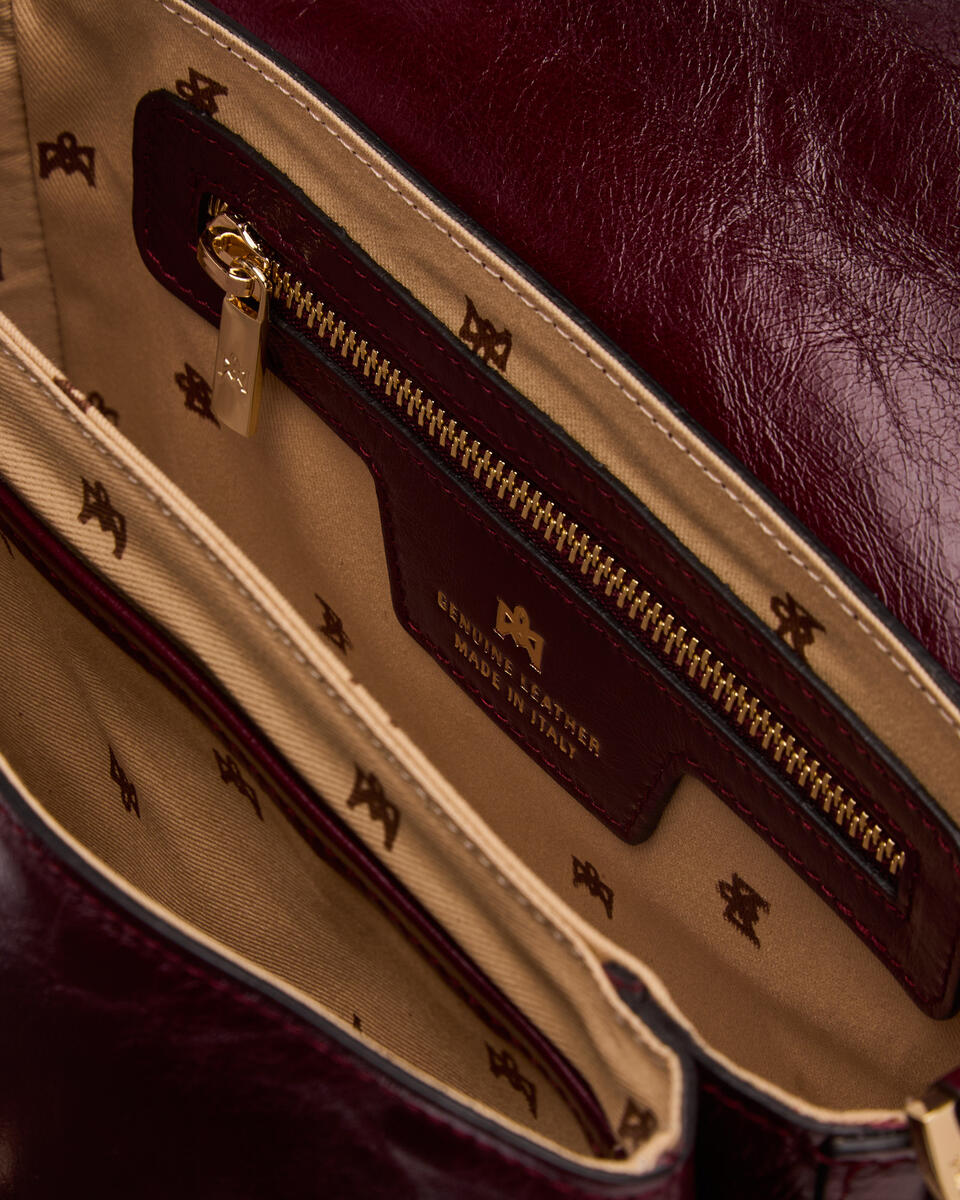 SMALL FLAP BAG Black cherry  - Messenger Bags - Women's Bags - Bags - Cuoieria Fiorentina