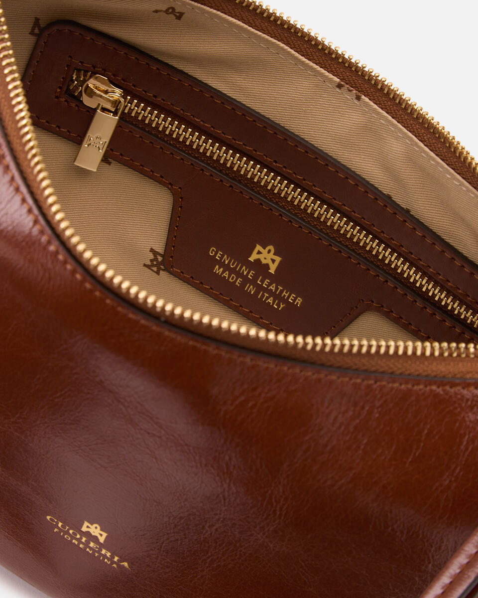 SMALL HOBO BAG Caramel  - Shoulder Bags - Women's Bags - Bags - Cuoieria Fiorentina