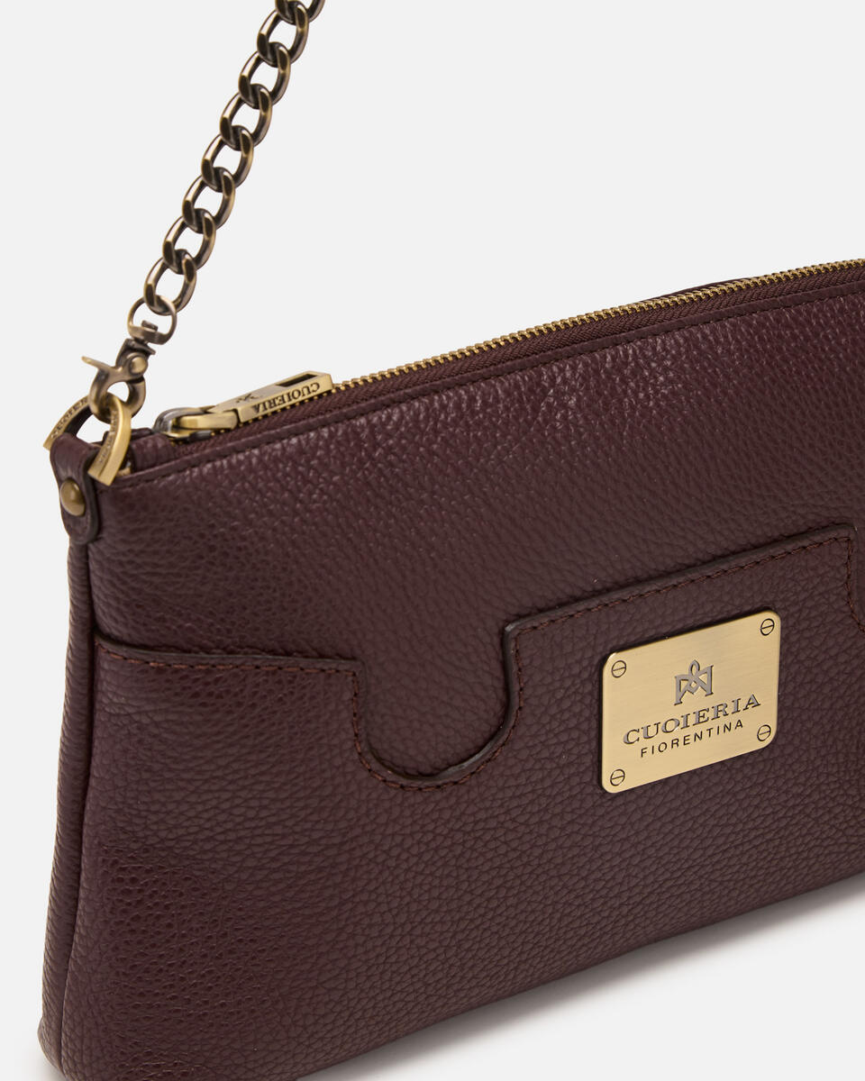 Bella selleria Pouch Coffee  - Clutch Bags - Women's Bags - Bags - Cuoieria Fiorentina