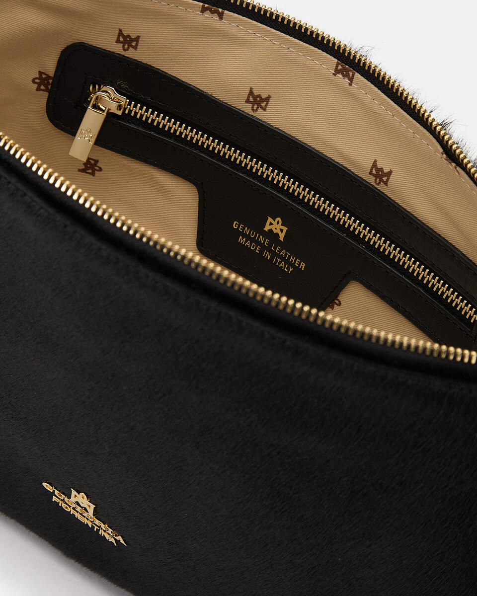 LARGE POUCH Black  - Clutch Bags - Women's Bags - Bags - Cuoieria Fiorentina