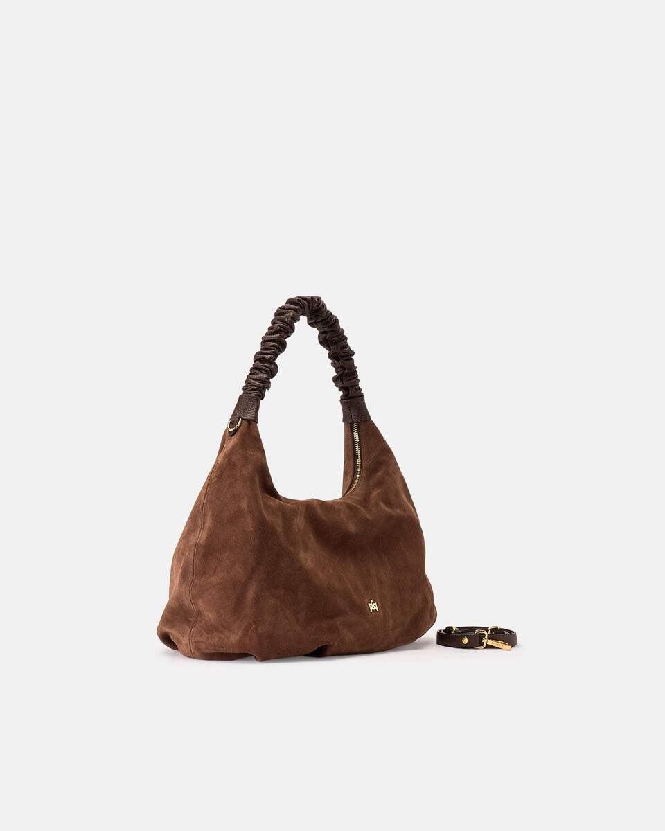 LARGE HOBO BAG Chocolate  - Tote Bags - Women's Bags - Bags - Cuoieria Fiorentina