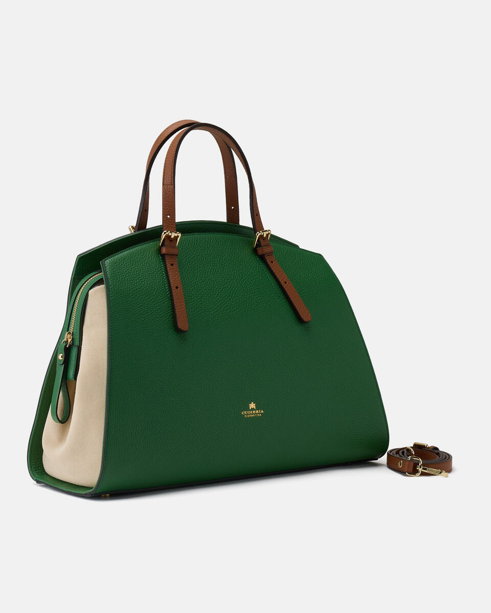 LARGE TOTE BAG Aloeproseccocaramel  - Tote Bags - Women's Bags - Bags - Cuoieria Fiorentina