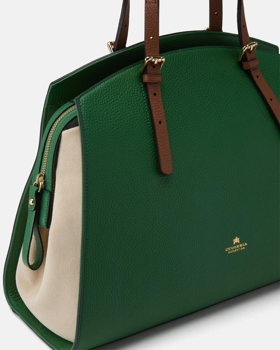 LARGE TOTE BAG Aloeproseccocaramel  - Tote Bags - Women's Bags - Bags - Cuoieria Fiorentina