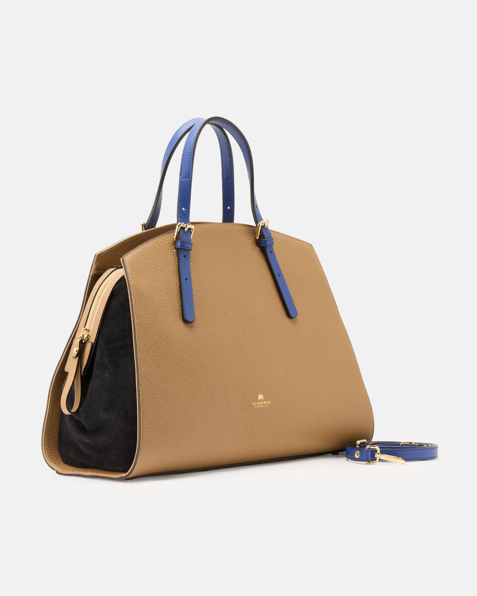 LARGE TOTE BAG Desertblackbluette  - Tote Bags - Women's Bags - Bags - Cuoieria Fiorentina