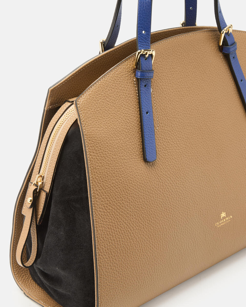 LARGE TOTE BAG Desertblackbluette  - Tote Bags - Women's Bags - Bags - Cuoieria Fiorentina