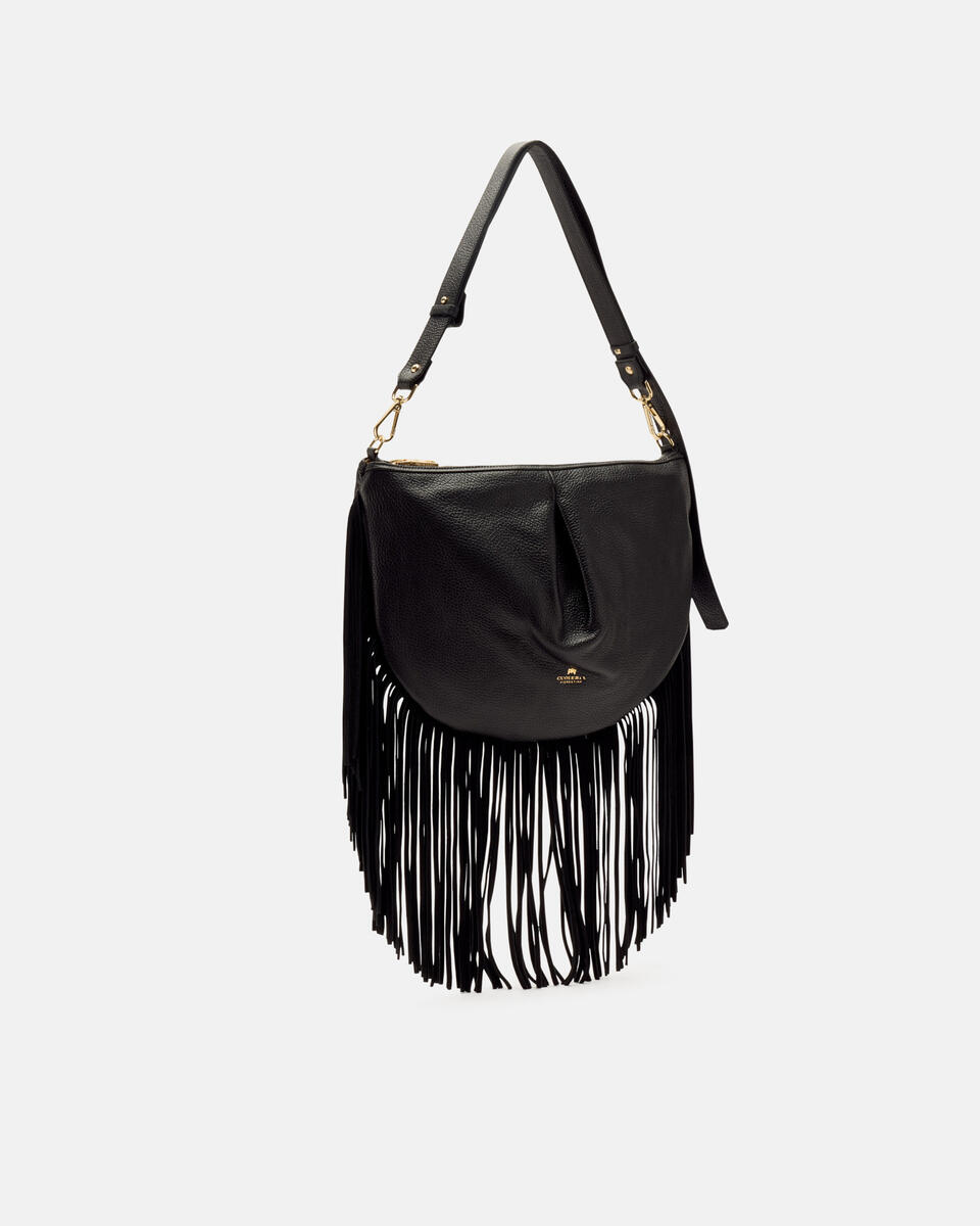 POUCH WITH FRINGES Black  - Shoulder Bags - Women's Bags - Bags - Cuoieria Fiorentina