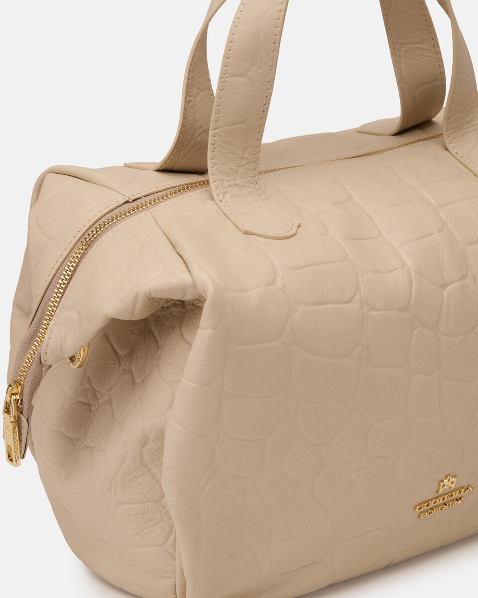 Carol Medium duffle in pelle Prosecco  - Tote Bag - Borse Donna - Borse - Cuoieria Fiorentina