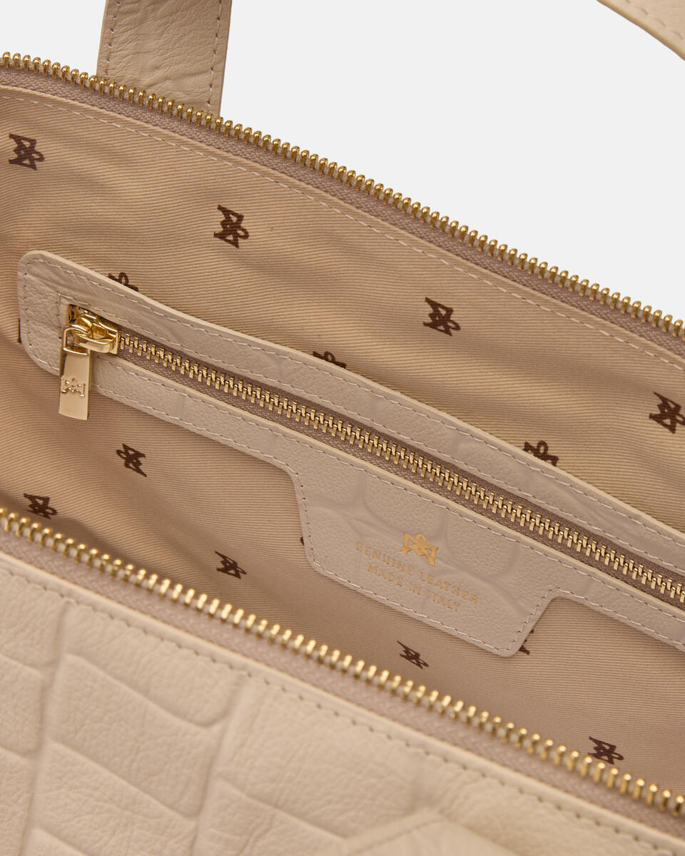 Carol Medium duffle in pelle Prosecco  - Tote Bag - Borse Donna - Borse - Cuoieria Fiorentina