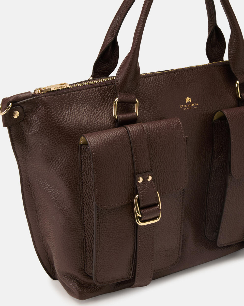 TOTE BAG Chocolate  - Tote Bags - Women's Bags - Bags - Cuoieria Fiorentina