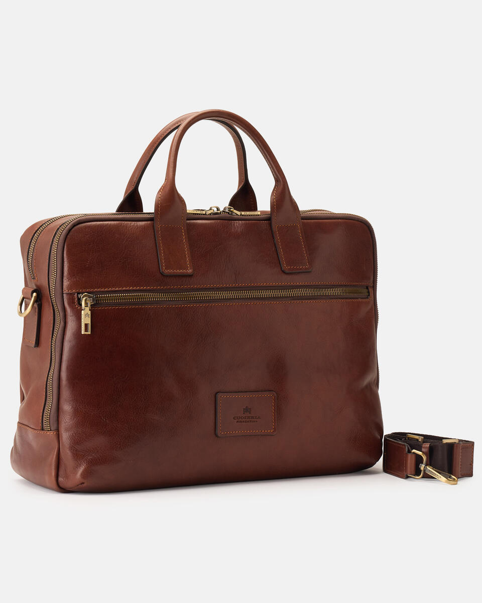 Large business briefcase Brown  - Briefcases - Men's Bags - Bags - Cuoieria Fiorentina