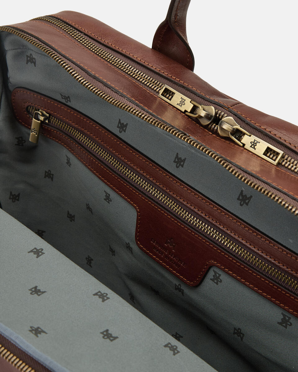 Large business briefcase Brown  - Briefcases - Men's Bags - Bags - Cuoieria Fiorentina