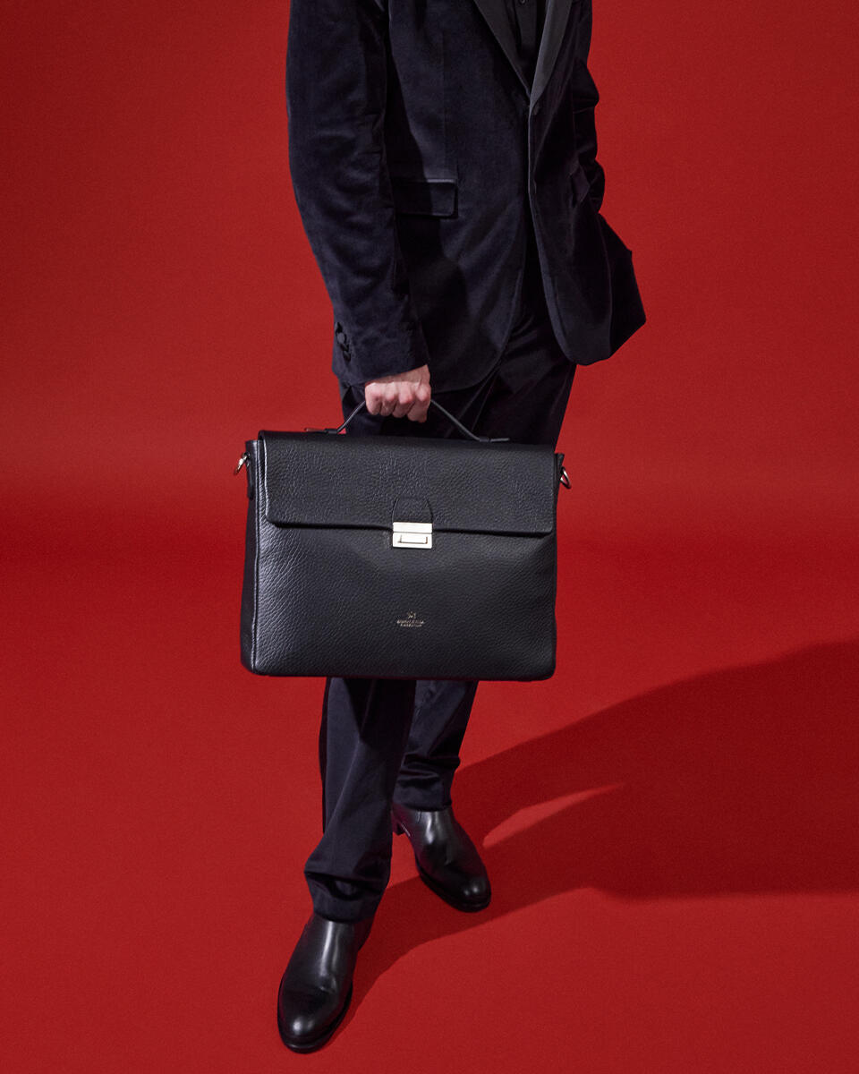 Brad Cartella in pelle Nero  - Cartelle - Borse Uomo - Borse - Cuoieria Fiorentina