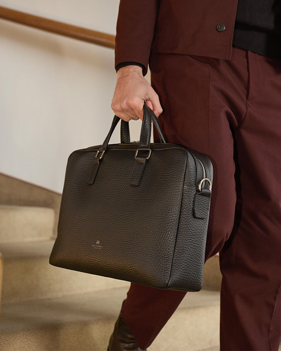 BRIEFCASE Dark brown  - Briefcases - Men's Bags - Bags - Cuoieria Fiorentina