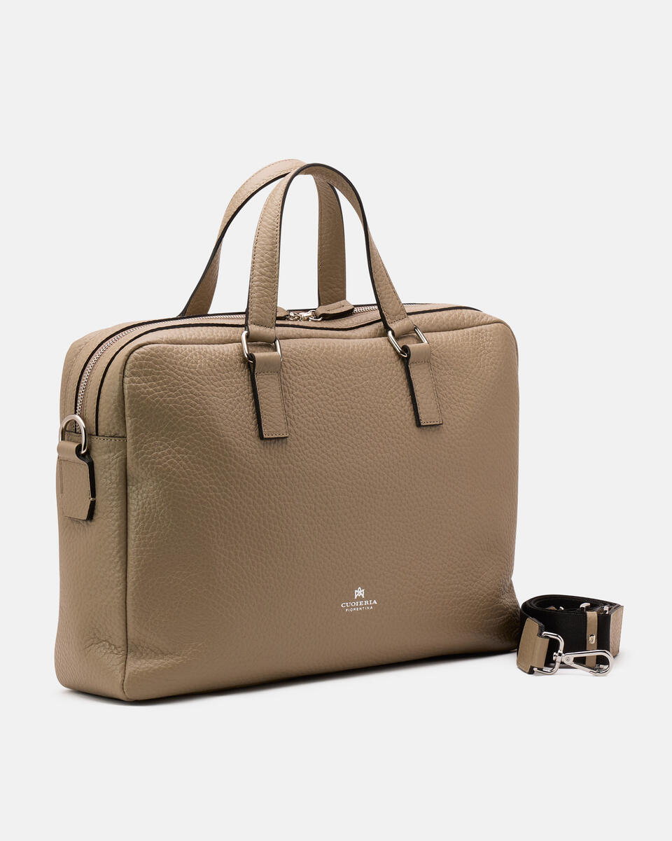 BRIEFCASE Taupe  - Briefcases - Men's Bags - Bags - Cuoieria Fiorentina