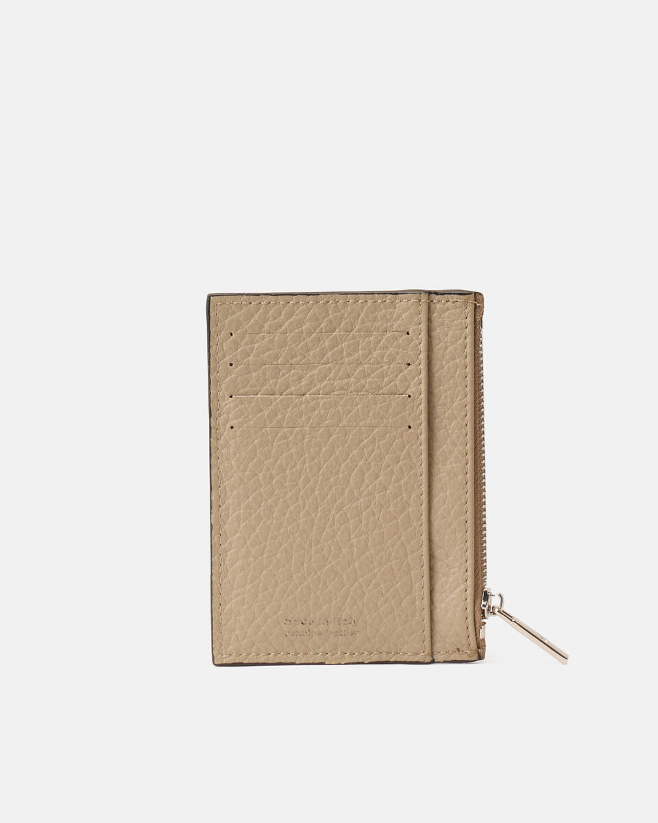 CARD HOLDER WITH ZIP Taupe  - Women's Wallets - Men's Wallets - Wallets - Cuoieria Fiorentina