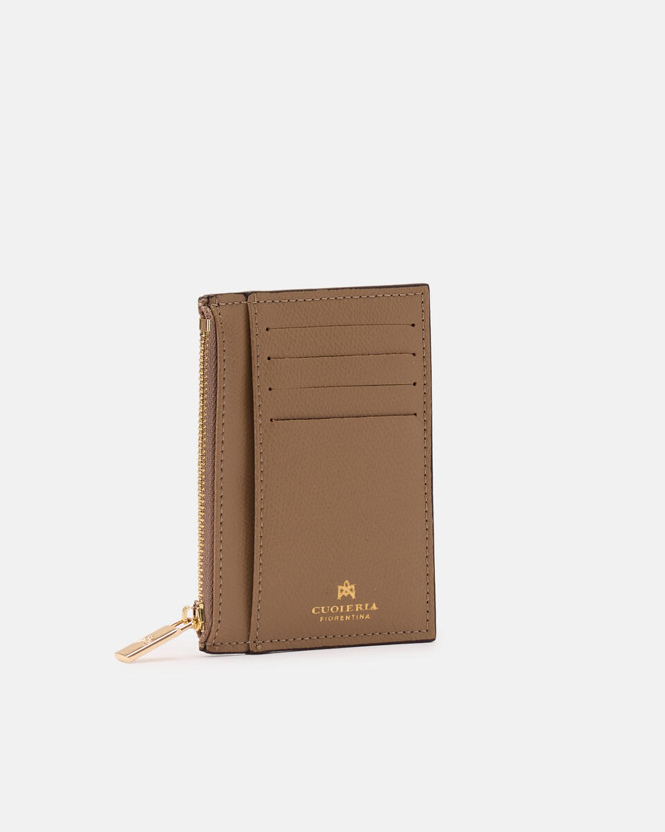 Card holder with zip Desert  - Women's Wallets - Women's Wallets - Wallets - Cuoieria Fiorentina