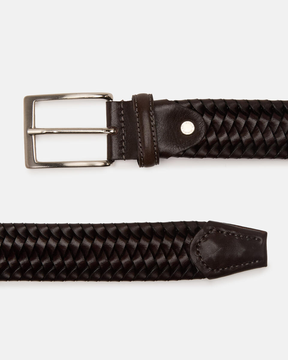 ELASTICIZED BELT Dark brown  - Men Belts - Belts - Cuoieria Fiorentina