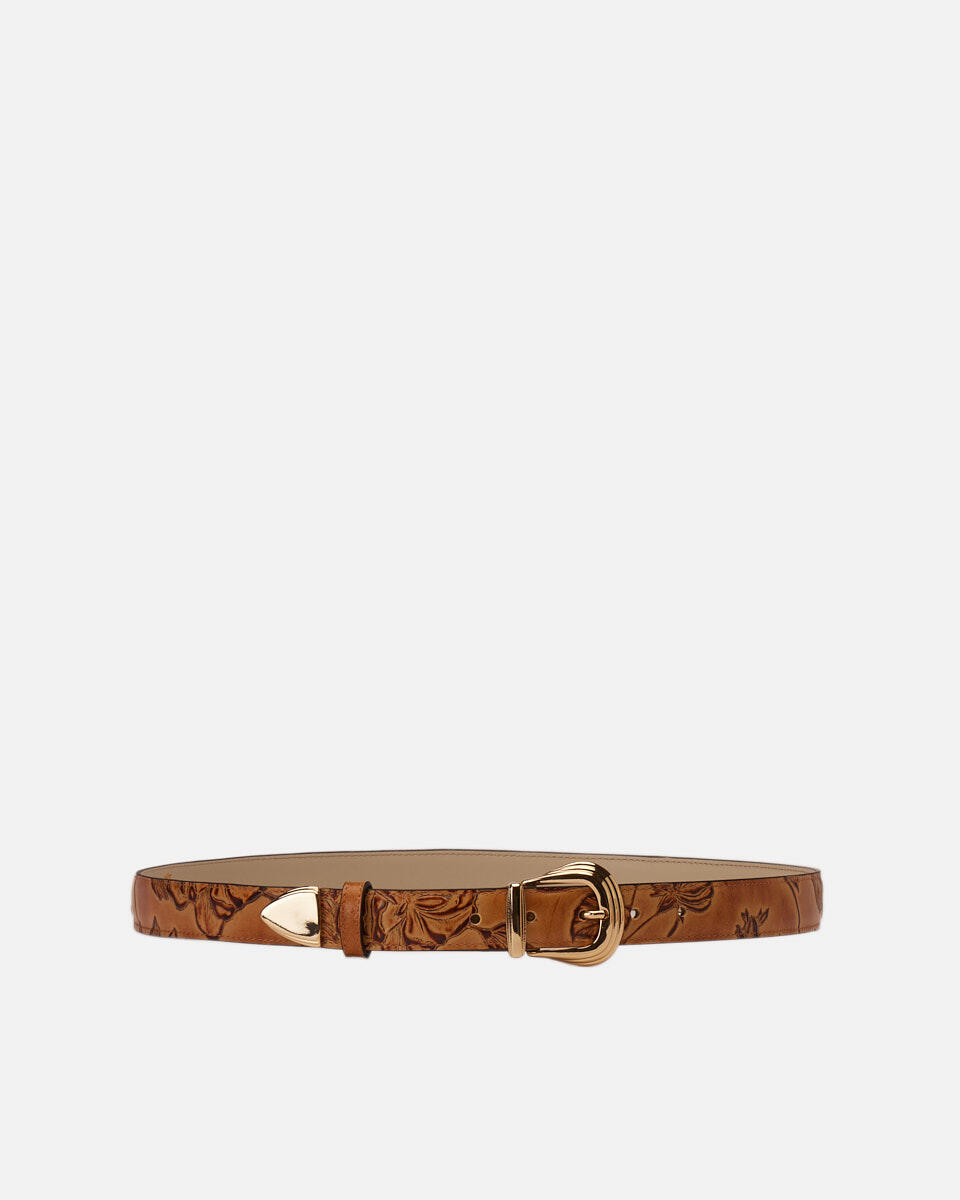 Mimì belt 30 mm metal tip Beige  - Cinture Donna - Cinture - Cuoieria Fiorentina