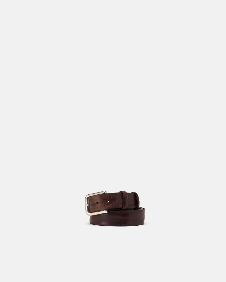 Cintura in cuoio sfumato saldata fibbiaargento america Belts