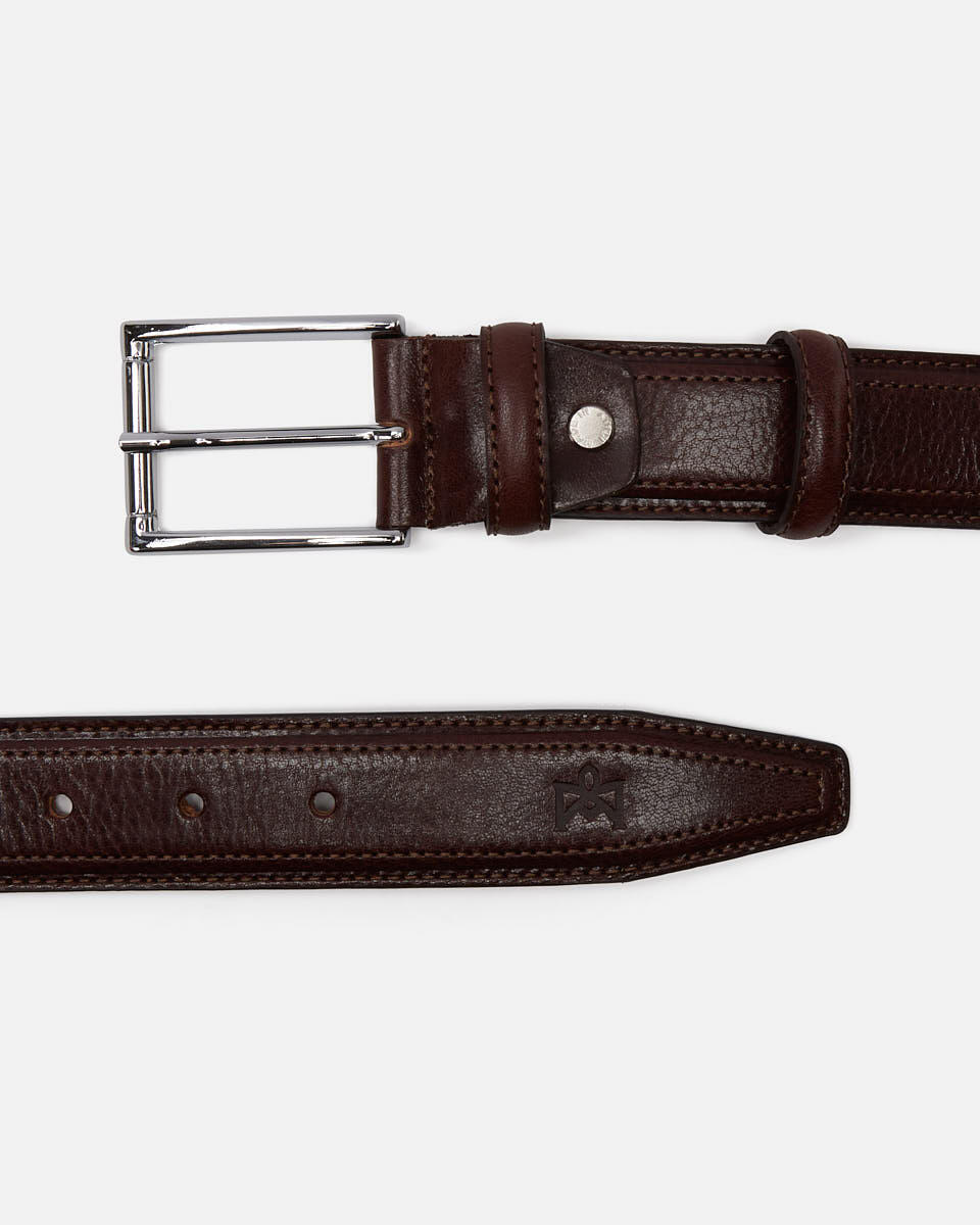 Casual Belt Dark brown  - Men Belts - Belts - Cuoieria Fiorentina