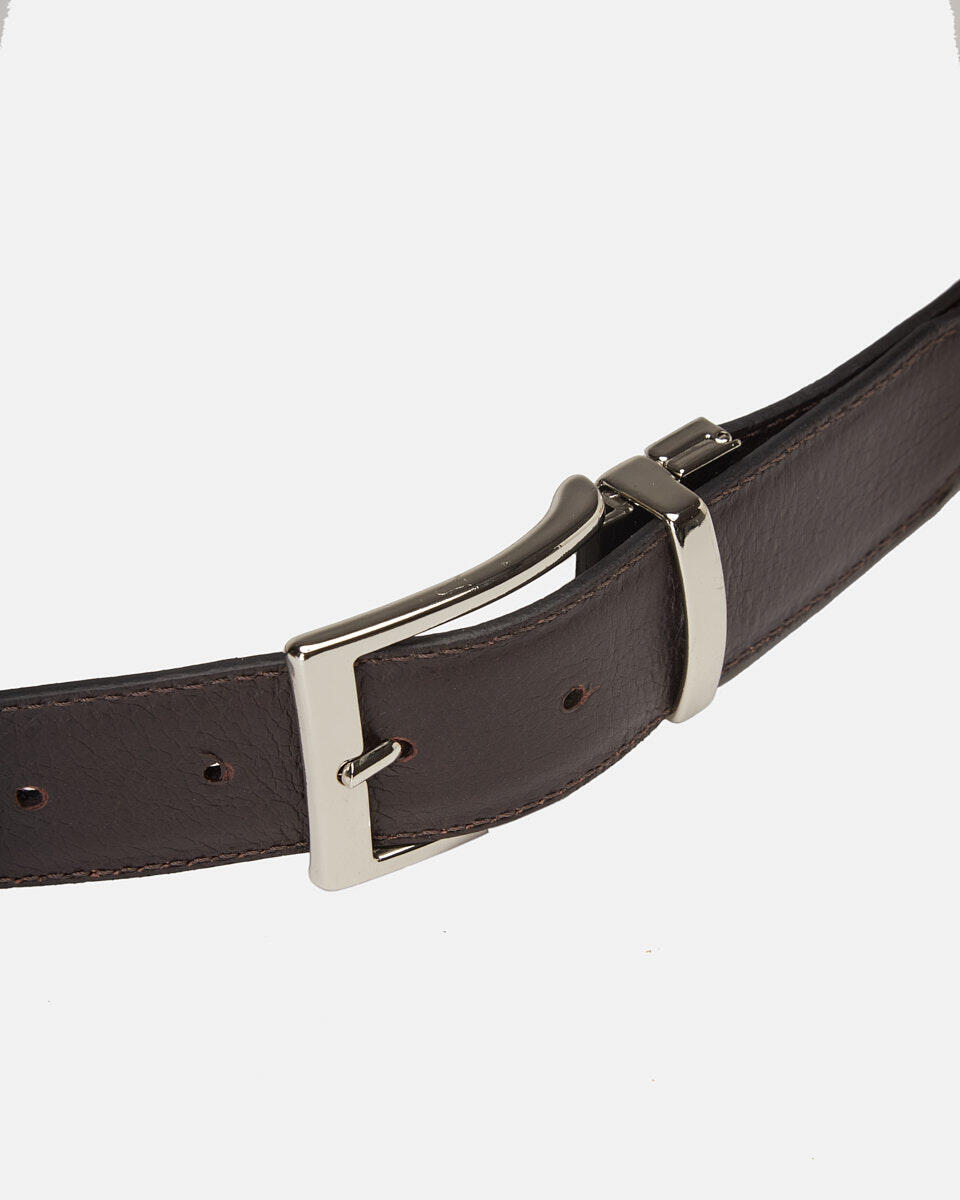 Reversible Belt Blackdarkbrown  - Men Belts - Belts - Cuoieria Fiorentina