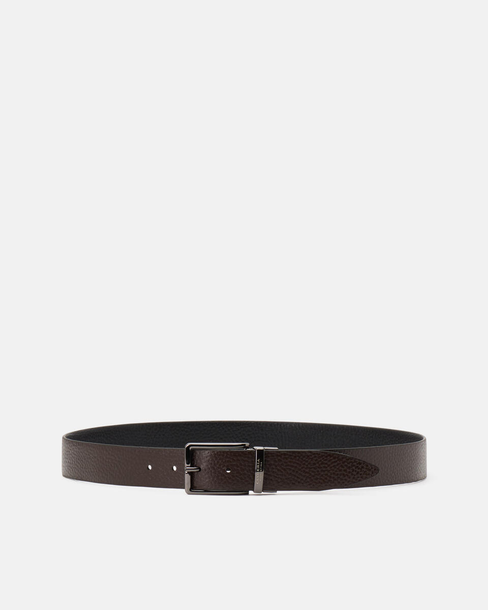 Reversible Belt Blackdarkbrown  - Men Belts - Belts - Cuoieria Fiorentina