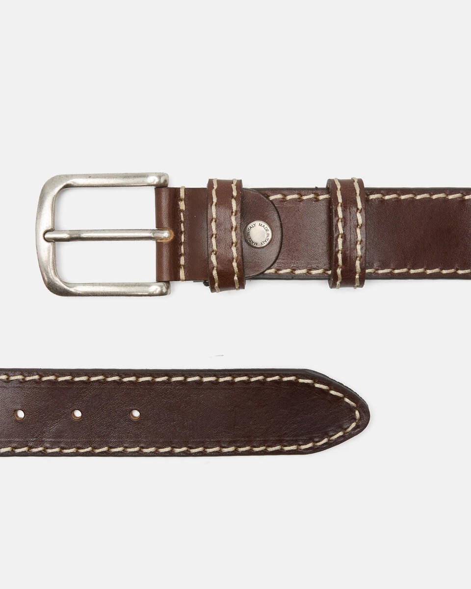 CASUAL BELT Dark brown  - Men Belts - Belts - Cuoieria Fiorentina