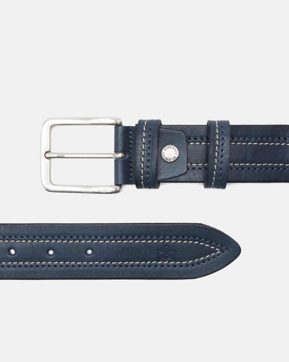 Casual belt Blue  - Men Belts - Belts - Cuoieria Fiorentina