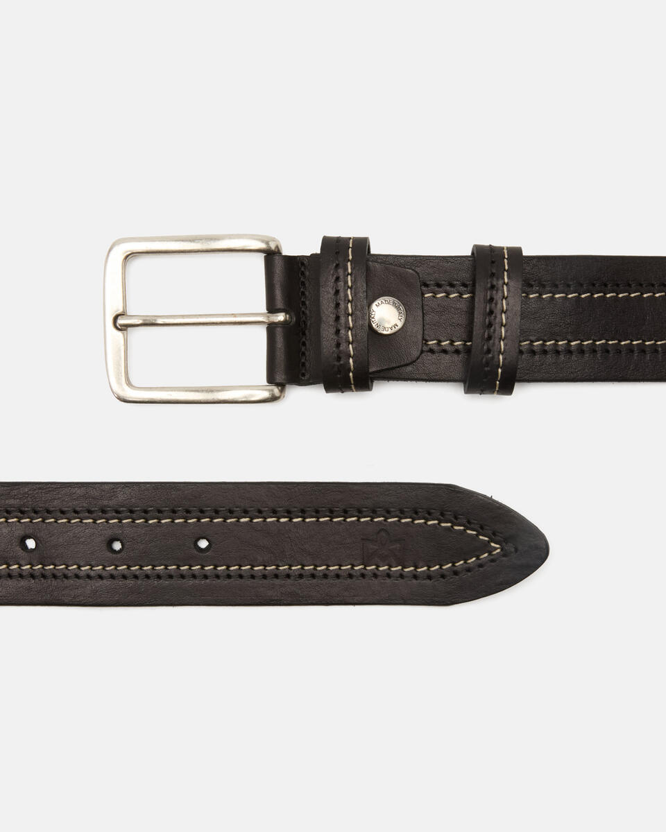 Casual belt Black  - Men Belts - Belts - Cuoieria Fiorentina