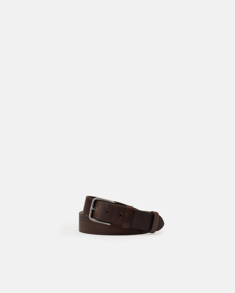 Pattern Belt Dark brown  - Men Belts - Belts - Cuoieria Fiorentina
